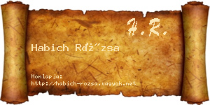Habich Rózsa névjegykártya